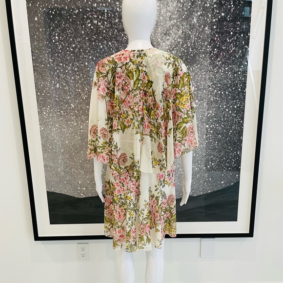 Giambattista Valli Silk Chiffon Floral Cape Dress - Picture 6 of 14